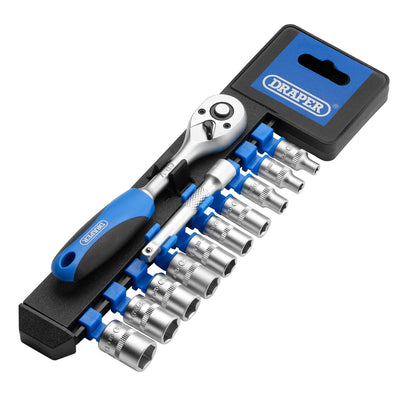 Metric Socket and Ratchet Set, 1/4" Sq. Dr. (12 Piece)