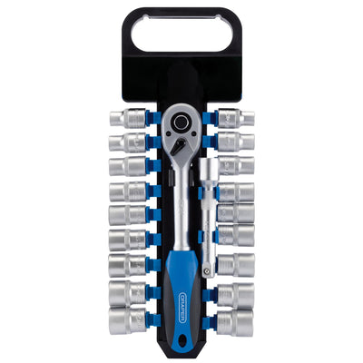 DR-16376 — Combined MM/AF Socket and Ratchet Set, 1/2" Sq. Dr. (20 Piece)
