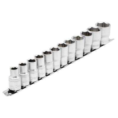 DR-16402 — Socket Set on Metal Rail, 1/2" Sq. Dr. (12 Piece)