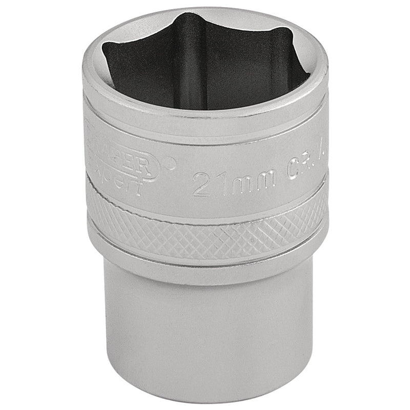 DR-16612 — Draper Expert 6 Point Metric Socket, 1/2" Sq. Dr., 21mm