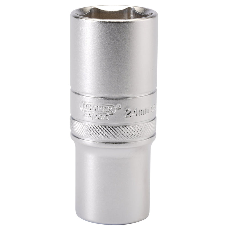 DR-16655 — Draper Expert 6 Point Metric Deep Socket, 1/2" Sq. Dr., 24mm