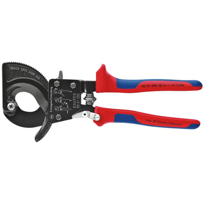 DR-18555 — KNIPEX 95 31 250 Ratchet Action Cable Cutter, 250mm
