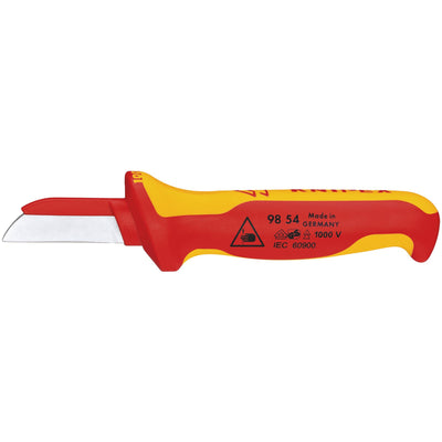 DR-18872 — KNIPEX 98 54 SB VDE Cable Knife, Back of Blade Plastic Coated, 190mm