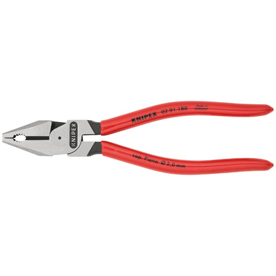 DR-19587 — KNIPEX 02 01 180 High Leverage Combination Pliers, 180mm
