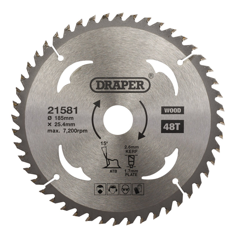 DR-21581 — TCT Circular Saw Blade for Wood, 185 x 25.4mm, 48T 