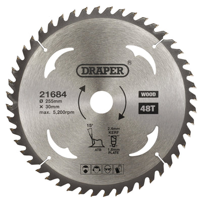 DR-21684 — TCT Circular Saw Blade for Wood, 255 x 30mm, 48T