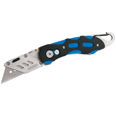 DR-24383 — Folding Trimming Knife with Belt Clip, Blue