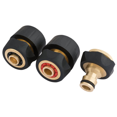 DR-24529 — Brass and Rubber Hose Connector Set (3 Piece)
