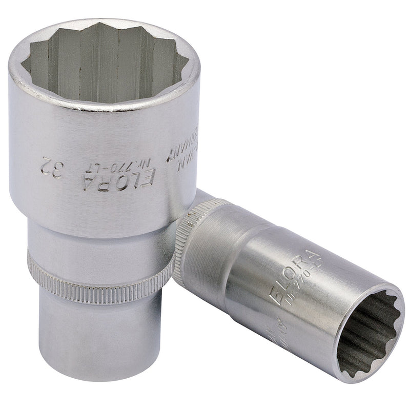 DR-25119 — Elora Deep Bi-Hexagon Socket, 1/2" Sq. Dr., 19mm