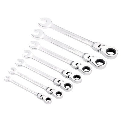 DR-25396 — Draper HI-TORQ® Metric Flexible Head Ratcheting Combination Spanner Set (7 Piece)