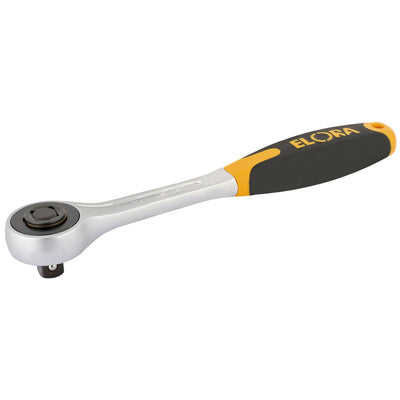 DR-25408 — Elora Push Through Soft Grip Reversible Ratchet, 1/2" Sq. Dr., 200mm