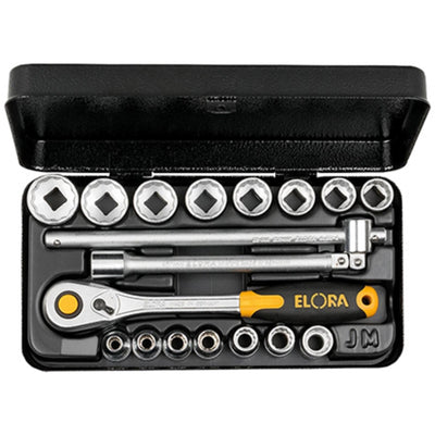 DR-25932 — Elora Metric Socket Set, 3/8" Sq. Dr. (18 Piece)