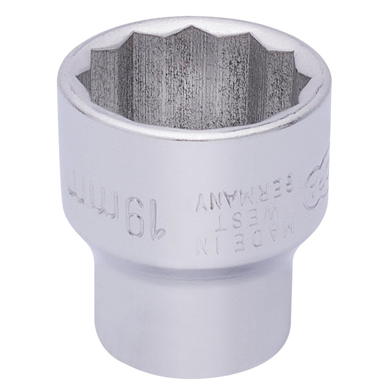 DR-25953 — Elora Bi-Hexagon Socket, 3/8" Sq. Dr., 19mm