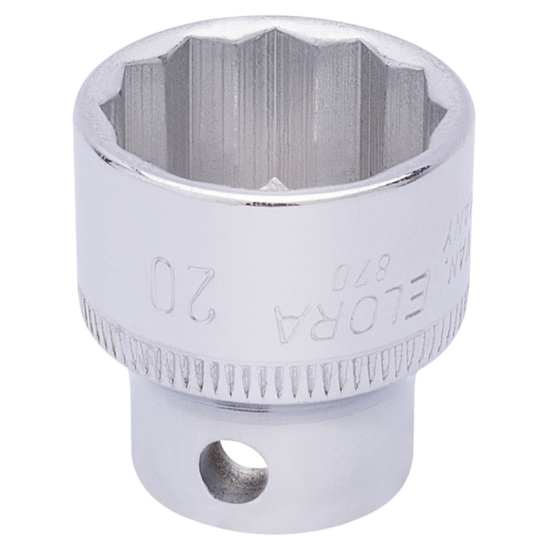 DR-25961 — Elora Bi-Hexagon Socket, 3/8" Sq. Dr., 20mm
