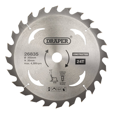 DR-26835 — TCT Construction Circular Saw Blade, 305 x 30mm, 24T