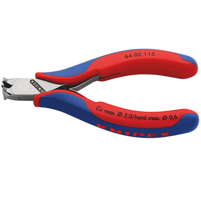 DR-27712 — KNIPEX 64 02 115 Electronics End Cutting Nipper with Multi-Component Grips, 115mm