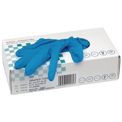 DR-30927 — Nitrile Gloves, Medium, Blue (Pack of 100)