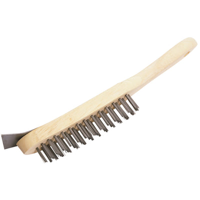 DR-31573 — 4 Row Wire Scratch Brush with Scraper, 290mm