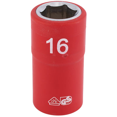 DR-31843 — Draper Expert Fully Insulated VDE Socket, 1/2" Sq. Dr., 16mm