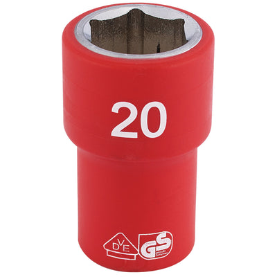 DR-31882 — Draper Expert Fully Insulated VDE Socket, 1/2" Sq. Dr., 20mm