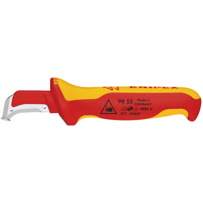 DR-36296 — KNIPEX 98 55 SB VDE Stripping Knife, 180mm