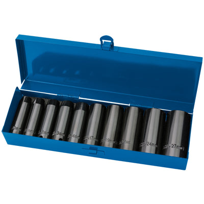 DR-38369 — Draper Expert HI-TORQ® Metric Deep Impact Socket Set, 1/2" Sq. Dr. (10 Piece)
