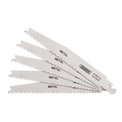 DR-38755 — Bi-metal Reciprocating Saw Blades for Metal Cutting, 150mm, 8-14tpi (Pack of 5)