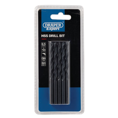 DR-38809 — Draper Expert HSS Drill Bit, 6.5 x 185mm (Pack of 10)