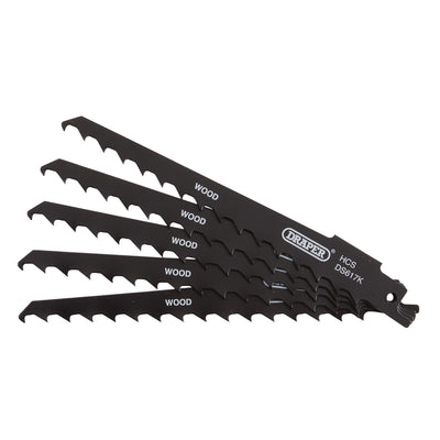 DR-43066 — Reciprocating Saw Blades for Wood and Plastic Cutting, 150mm, 3tpi (Pack of 5)