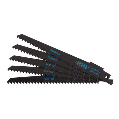 DR-43426 — Bi-metal Reciprocating Saw Blades for Plaster Cutting, 150mm, 6tpi (Pack of 5)