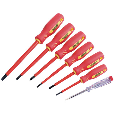 DR-46540 — Fully Insulated Screwdriver Set with Mains Tester (7 Piece)