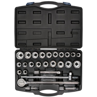 DR-48329 — Draper HI-TORQ® Combined MM/AF Socket Set, 3/4" Sq. Dr., Black (26 Piece)