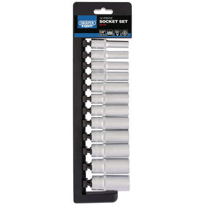 DR-50193 — Draper Expert Metric Deep Socket Set, 3/8" Sq. Dr. (12 Piece)