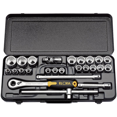 DR-50648 — Elora Metric Socket Set, 1/2" Sq. Dr. (25 Piece)