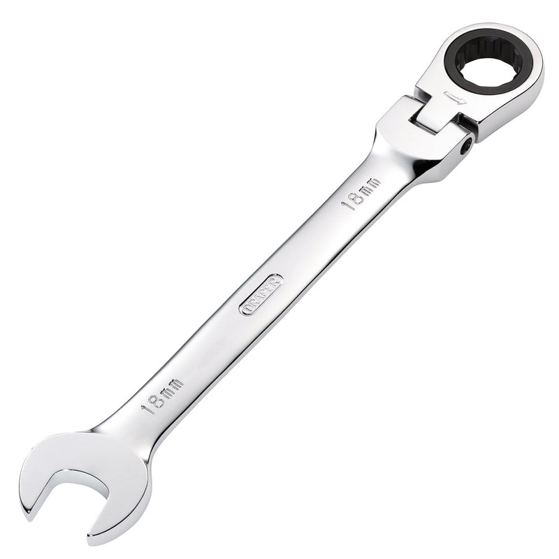 DR-52020 — Draper HI-TORQ® Metric Flexible Head Ratcheting Combination Spanner, 18mm