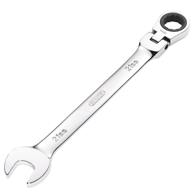 DR-52022 — Draper HI-TORQ® Metric Flexible Head Ratcheting Combination Spanner, 21mm