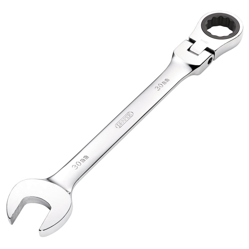 DR-52027 — Draper HI-TORQ® Metric Flexible Head Ratcheting Combination Spanner, 30mm