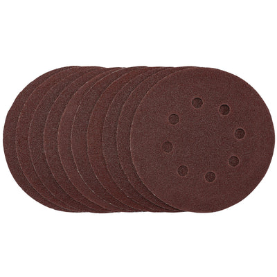 DR-54755 — Punched Sanding Discs, 125mm, Hook & Loop, 80 Grit, (Pack of 10)