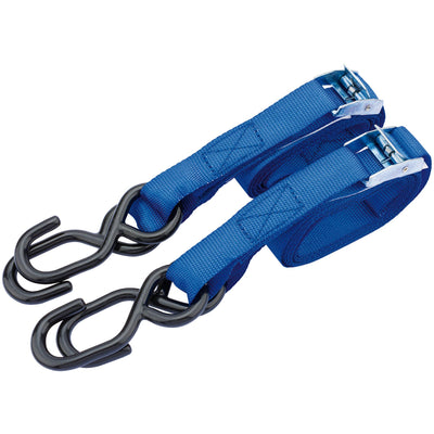 DR-60962 — Ratcheting Tie Down Straps, 2.5m x 25mm, 125kg (2 Piece)