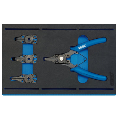 DR-63196 — Interchangeable Circlip Plier Set in 1/4 Drawer EVA Insert Tray (5 Piece)