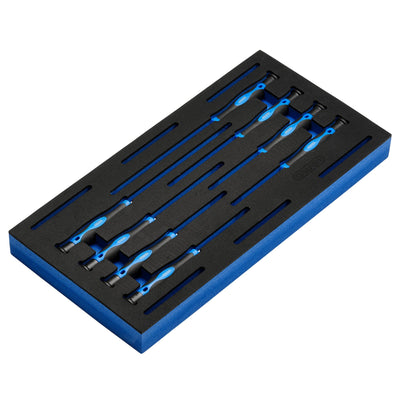 DR-63399 — Extra Long Precision Screwdriver Set in 1/4 Drawer EVA Insert Tray (8 Piece)