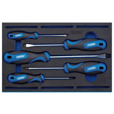 DR-63400 — Soft Grip Screwdriver Set in 1/4 Drawer EVA Insert Tray (5 Piece)