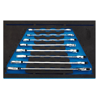DR-63524 — Draper Expert Open Ended Spanner Set in 1/4" Drawer EVA Insert Tray (8 Piece)