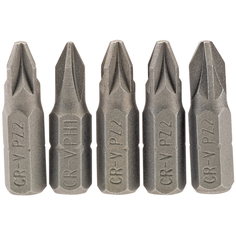 DR-64015 — PZ Type Insert Bit, 1/4" Hex, 25mm Long, No.2 (Pack of 5)