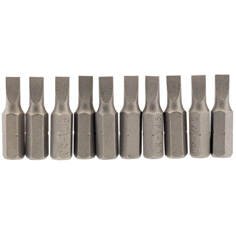 DR-64027 — Plain Slot Insert Bit, 4.5mm, 1/4" Hex, 25mm Long (Pack of 10)