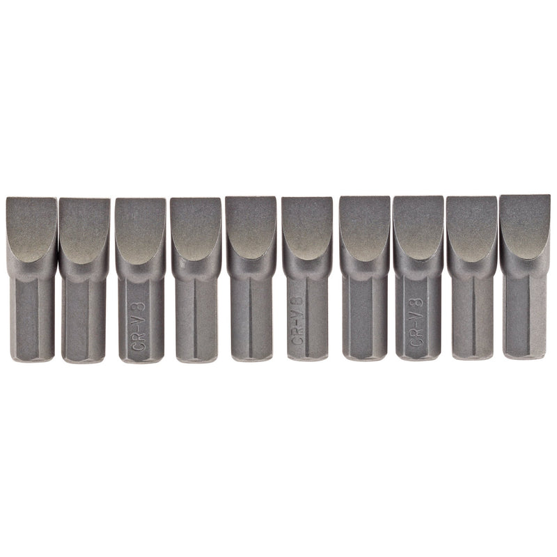DR-64046 — Plain Slot Insert Bit, 8mm, 1/4" Hex, 25mm Long (Pack of 10)