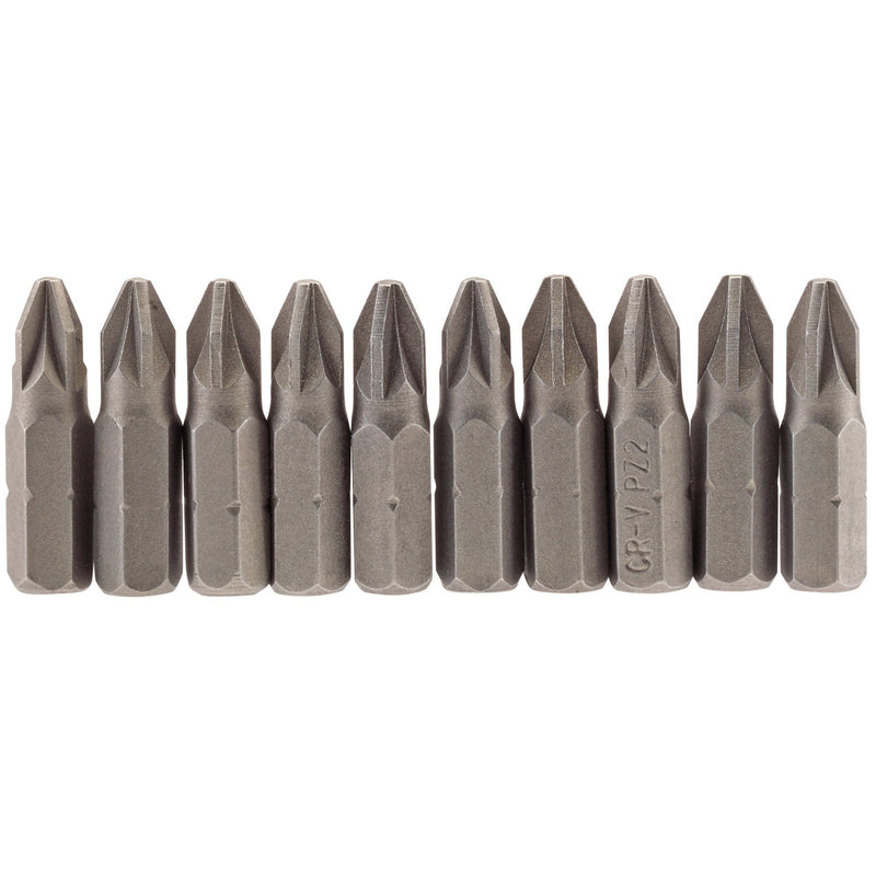 DR-64048 — PZ Type Insert Bit, 1/4" Hex, 25mm Long, No.2 (Pack of 10)