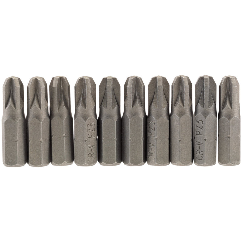 DR-64057 — PZ Type Insert Bit, 1/4" Hex, 25mm Long, No.3 (Pack of 10)