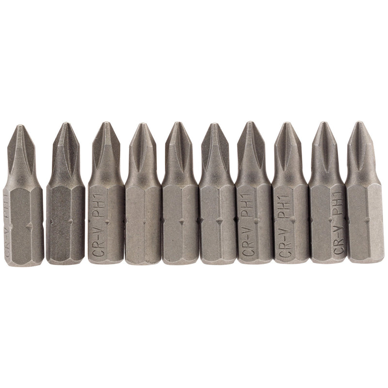 DR-64060 — Cross Slot Insert Bit, 1/4" Hex, 25mm Long, No.1 (Pack of 10)