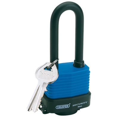 DR-64177 — Laminated Steel Padlock with Extra Long Shackle, 45mm